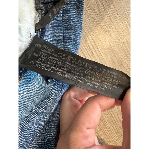 Zara Women's Mid-Rise Skinny Ankle Frayed Hem Jeans Fly Button Zip Blue Size 4 - Picture 3 of 4